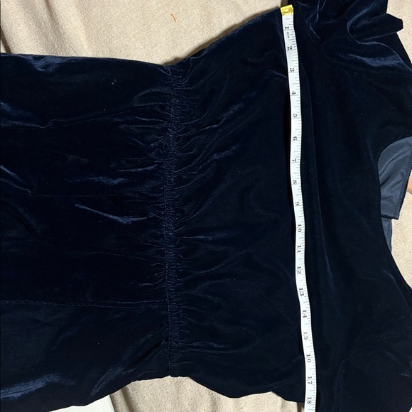 J. CREW | navy blue long sleeve velvet tulip dress size 2 - Picture 6 of 6